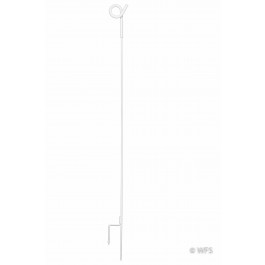 45" Pig Tail Post, White