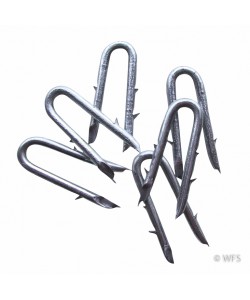 Long Double Barbed Staples, ZA Coated, per pound