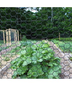 90" High, 1" Hex Mesh Fence, Black Vinyl Coated, 100' Roll (Woven Wire)